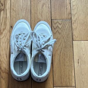 Marc Jacobs Off-White Leather & Suede Low-Top Sneakers